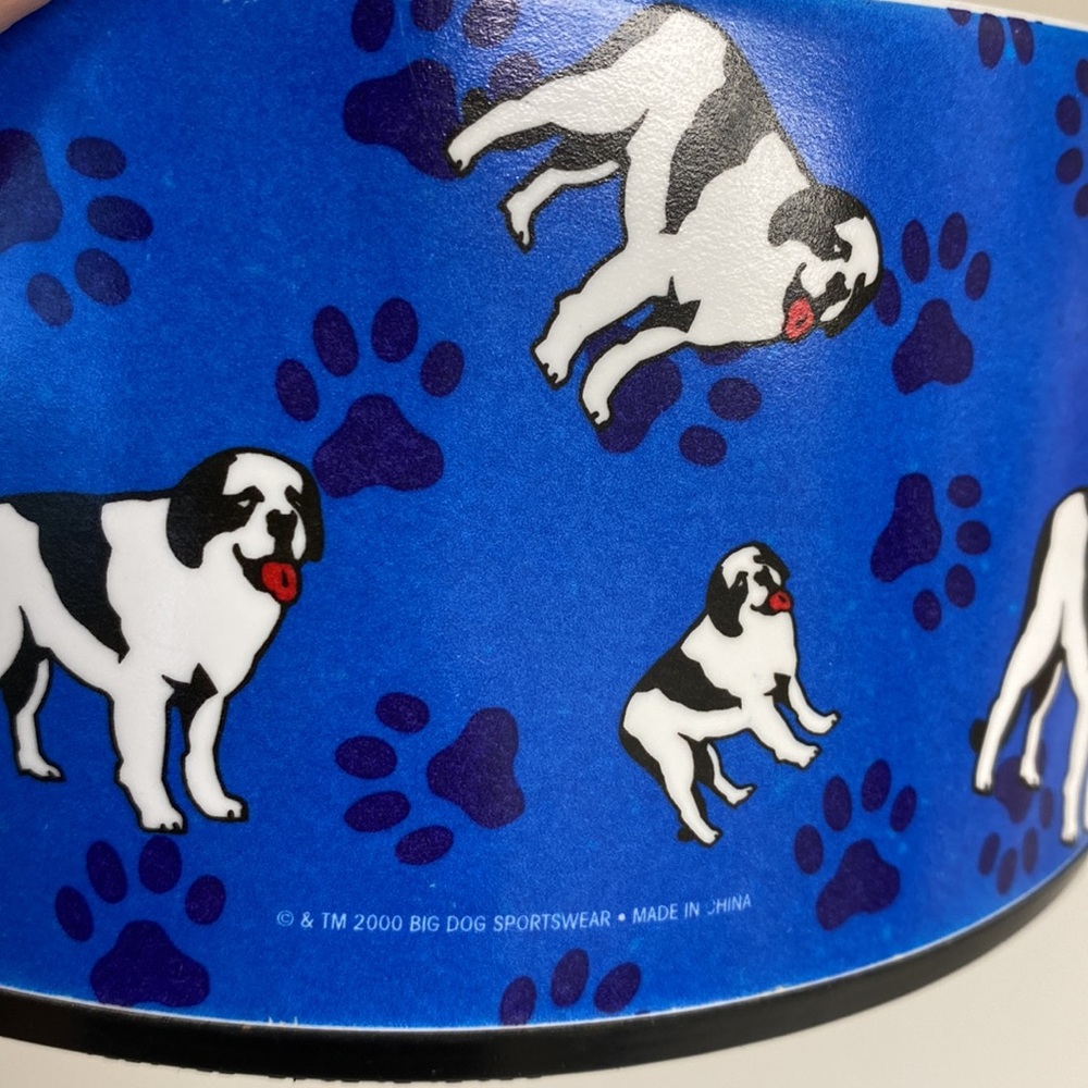 BIG DOG Sportswear Dog and Paw Print, Blue, Food & Water Dog Bowl VTG 2000 - Picture 2 of 9